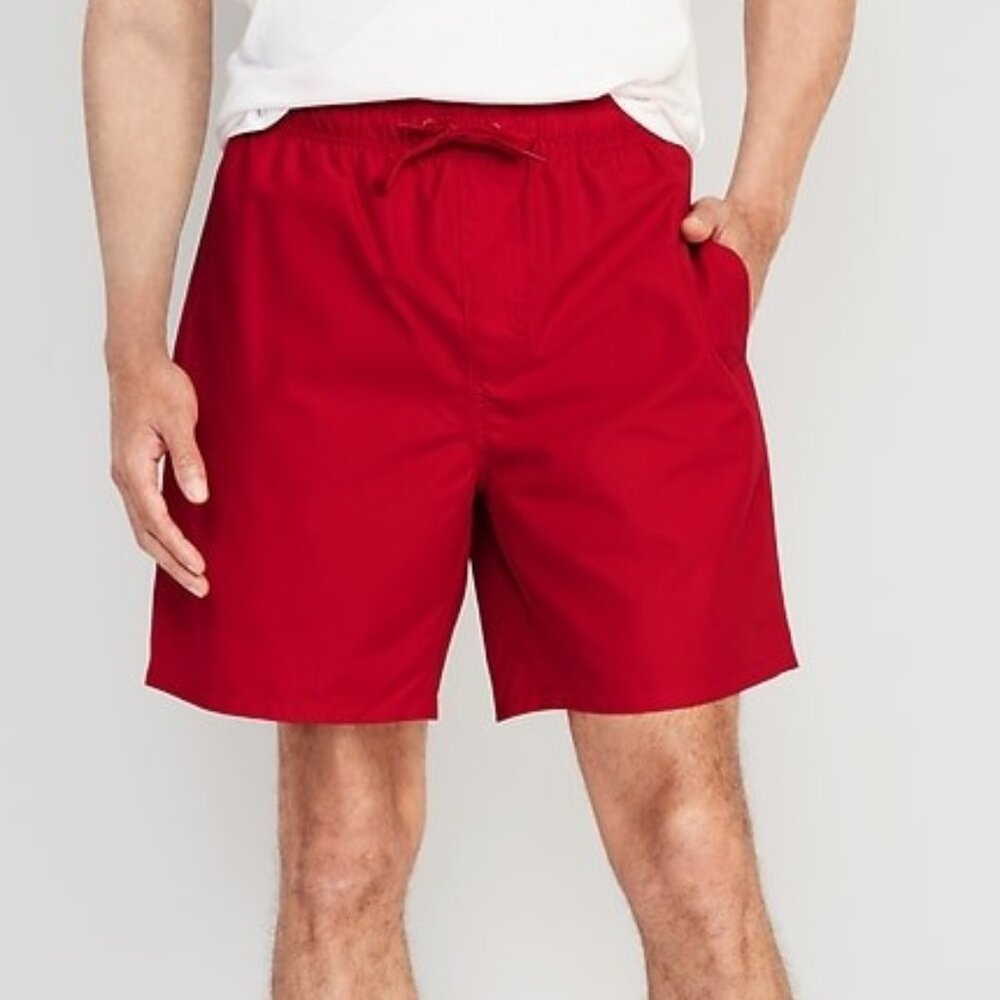 Old Navy Solid Swim Trunks Built-in Briefs Red Men’s Size XXL